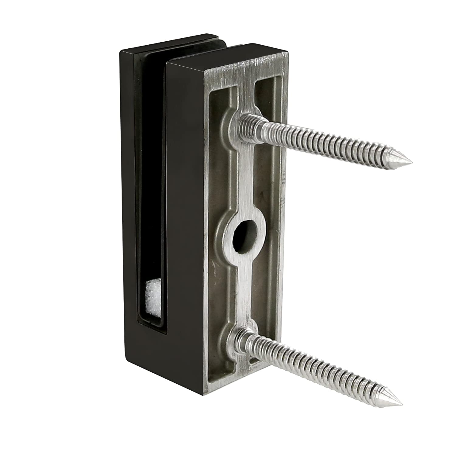 Stainless Steel 2205 Grade Side Wall Mounted Smart Spigot Glass Clamp for 1/2" Glass (Leg Blot, Matt Black Finish (1-Piece))