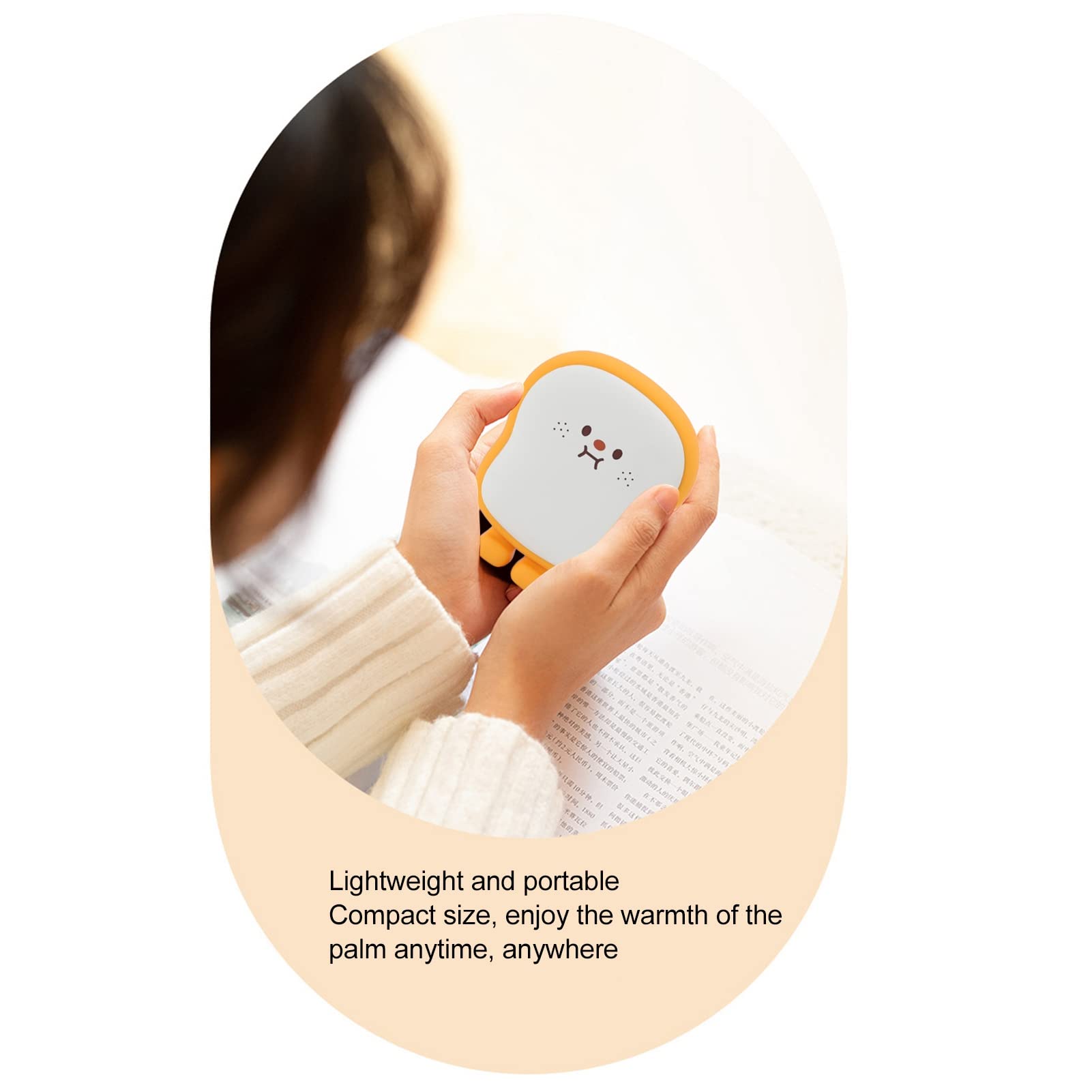 Chauffe-mains électrique Portable Rechargeable, 6000 MAh, Batterie Externe pour L'extérieur, la Chasse, le Golf, le Camping, les Cadeaux Chaleureux(Visage grêlé)