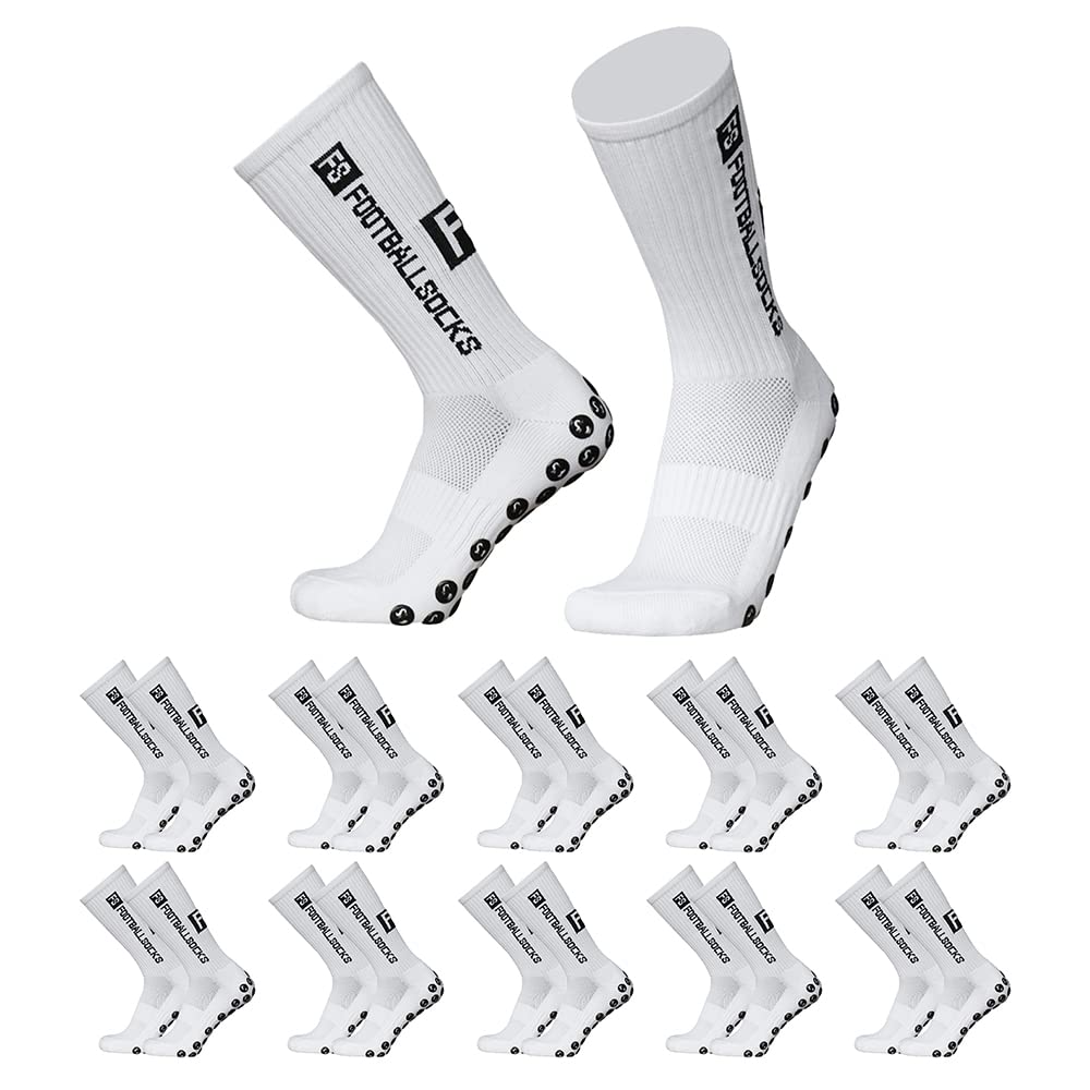 Lixada - Calzini da calcio da uomo e bambino, unisex, a compressione, antiscivolo, ad asciugatura rapida, per calcio, basket, ciclismo, alpinismo, maratone, 2/3/4/6/8/10 paia (opzionale)/39-46