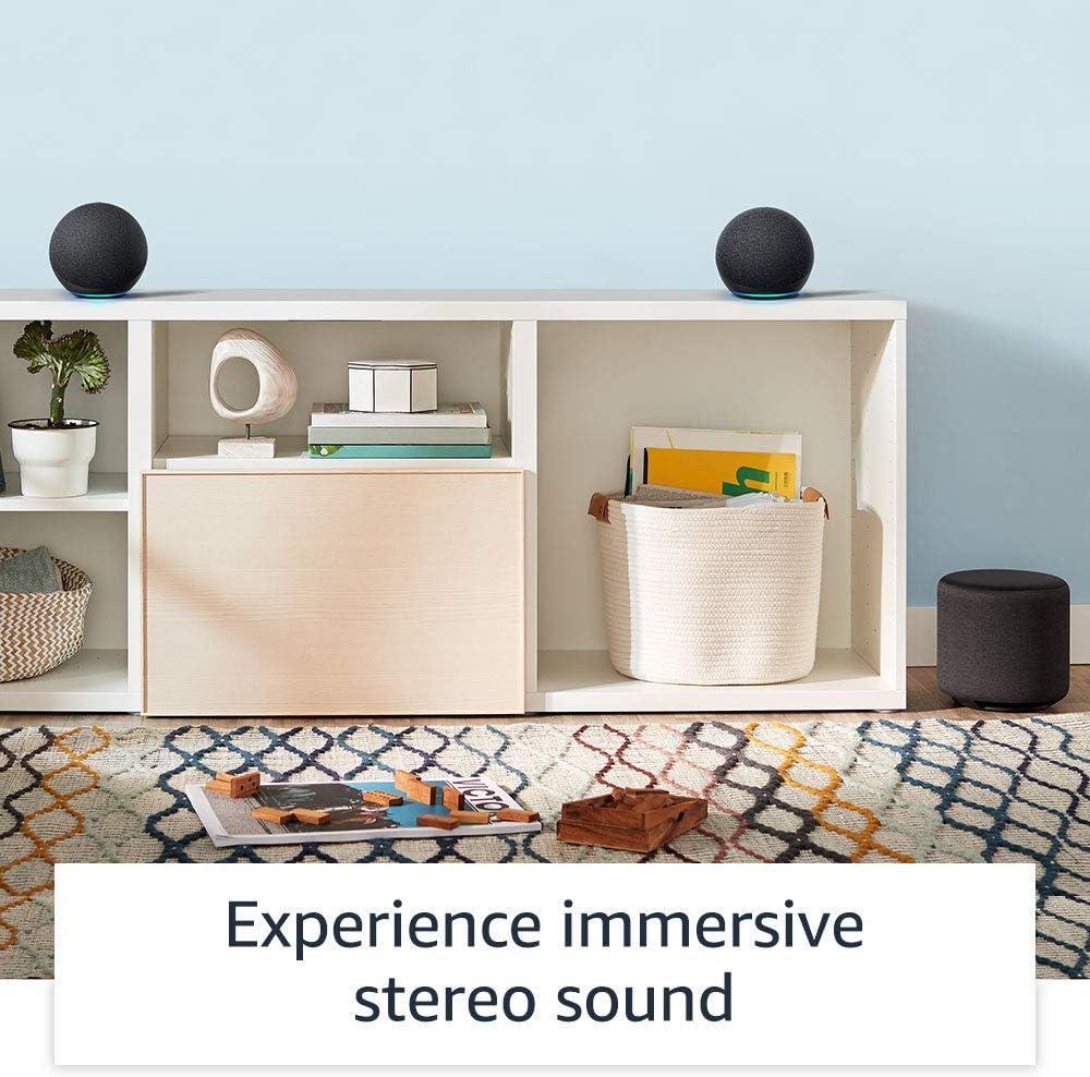 Stereo Pair Starter Kit | 2 Echo (4th Gen) + Echo Sub, Charcoal