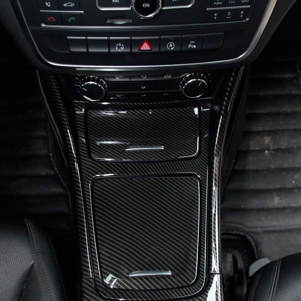 Adesivi per rivestimento pannello console centrale auto in ABS carbonio per Benz CLA GLA Classe A W117 X156 W176 A180 2014-2018, confezione da 6 pezzi