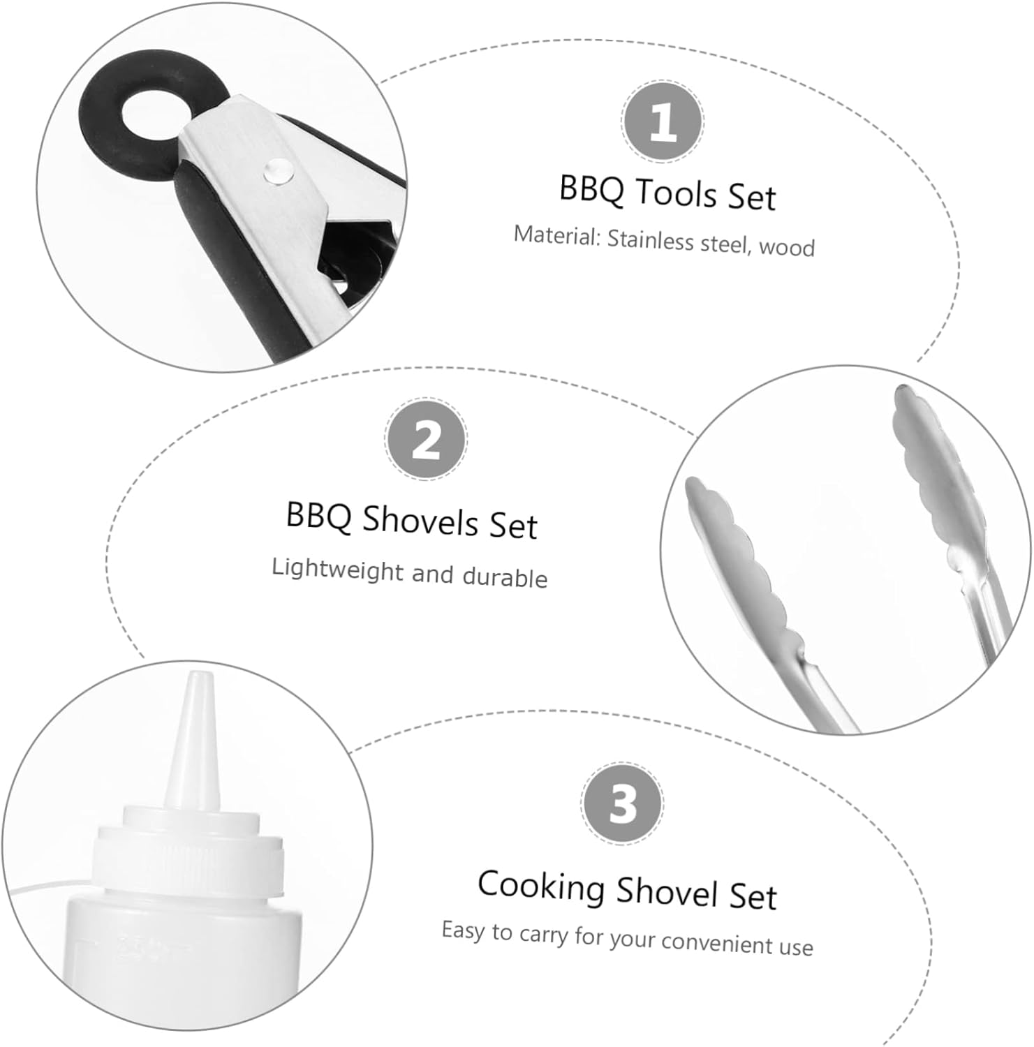 1set BBQ Set Grilling Tool Kit Stainless Steel Utensils for BBQ Multi-Purpose Barbecue Accessories Tool Set