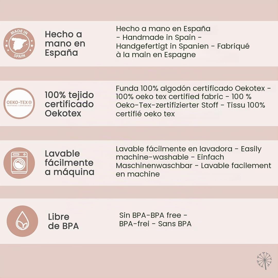 MIMUSELINA | Cuco Nest Reductor de Cuna Bebe - Cama Nido Bebe Recien Nacido Desenfundable y Impermeable - Cuna Nido Portátil Colecho, Chichonera, Cojín de Lactancia, 85x52 cm (Diente León Menta)
