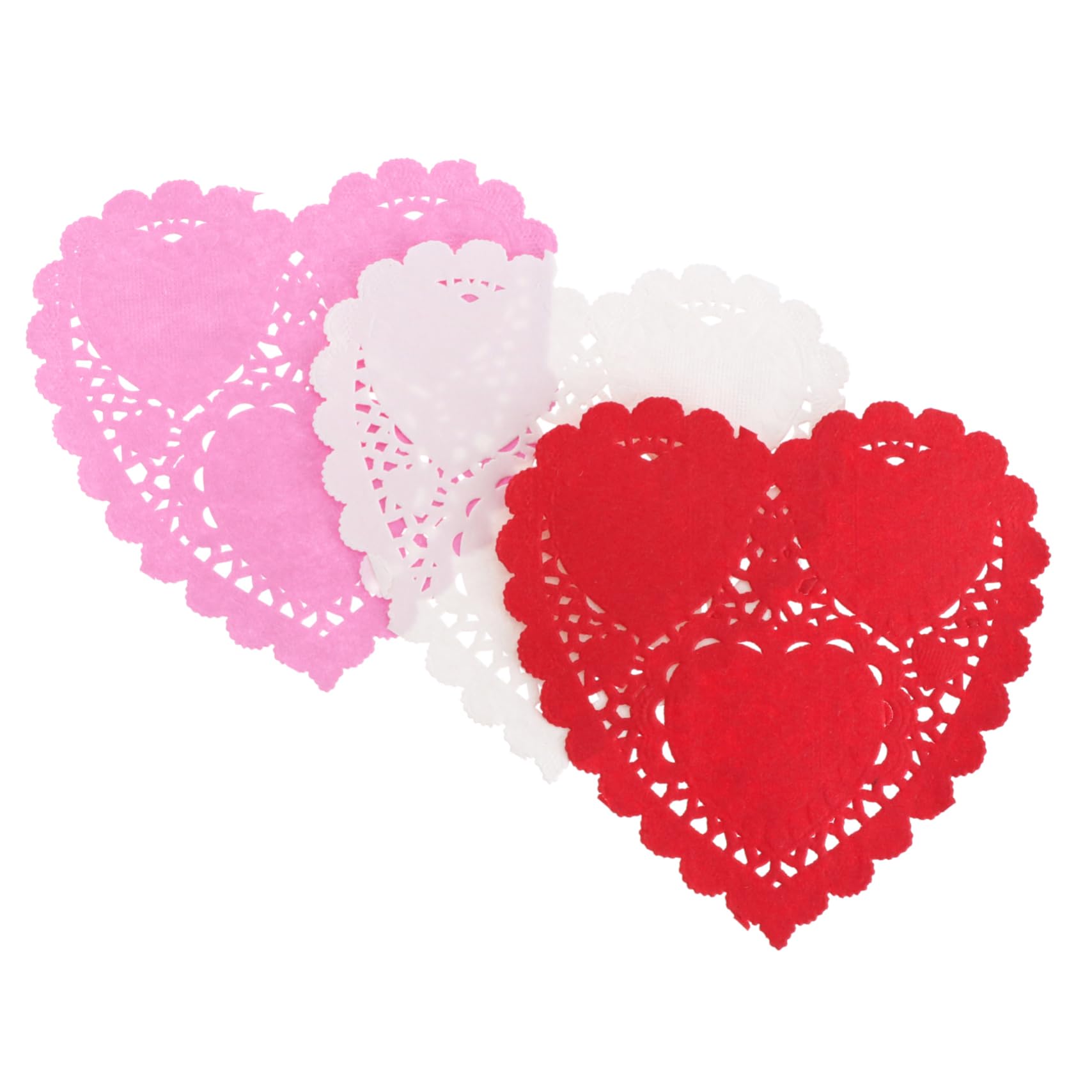 NAMOARLY Valentine's Day Heart Doilies 300 Count Paper Place Mats Wedding Decor Mini Doily Paper Pad Food-grade Material