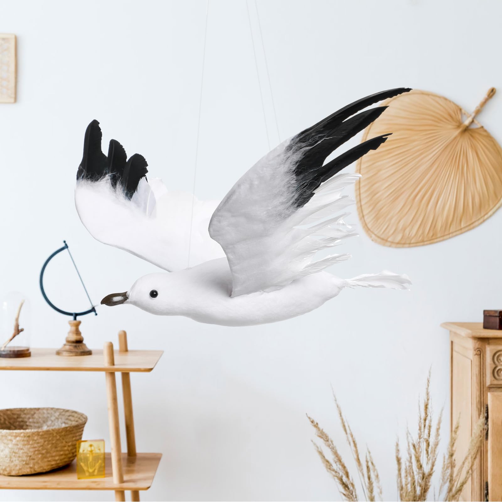 3 pezzi Faux Bird Beach Decorazione da parete Gabbiano Decorazione Gabbiano Appeso Ornamento Decorazione per la casa Uccello Scultura da parete in schiuma Ornamento per uccelli Ornamento animale da