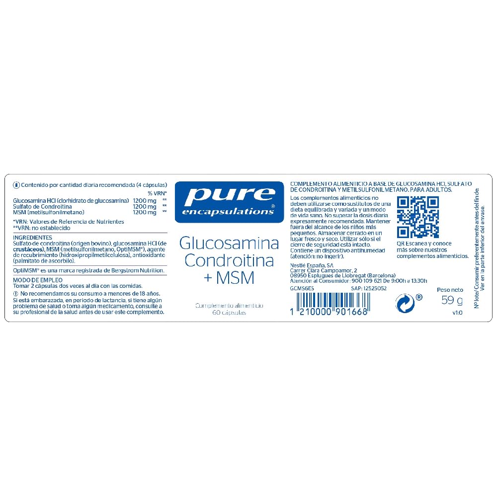 Chondroïtine Glucosamine + MSM 60 capsules