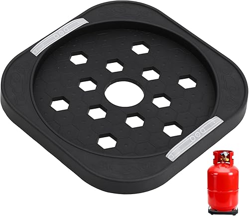 iplusmile Soporte de base de tanque de gas, base de cilindro de propano móvil, bandeja de soporte de tanque de propano con rueda para envío de