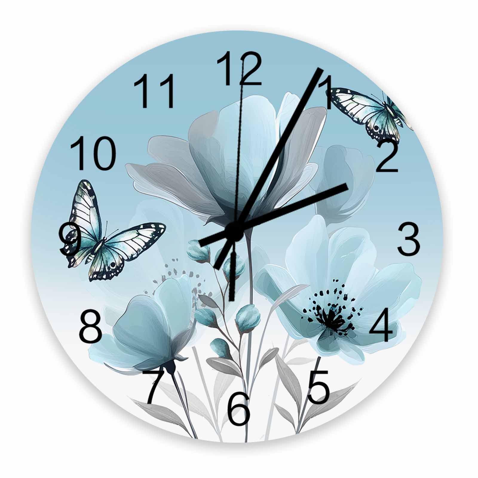 Horloge murale papillon et fleurs pour une maison douce et chic