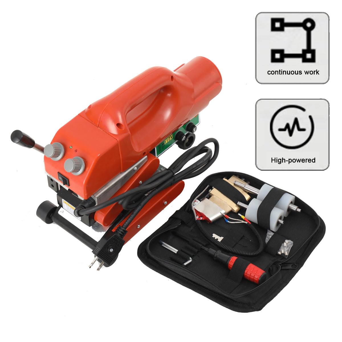 GeoMembrane Overlap Wedge Welder Plastic Layer Overlap Sealing Welding Machine 800W Plastic Membrane Hot Wedge Welder Tunnel Crawl Welding Machine Plastic Layer Sealing Tool for PE, PVC, HDPE, EVA, PP