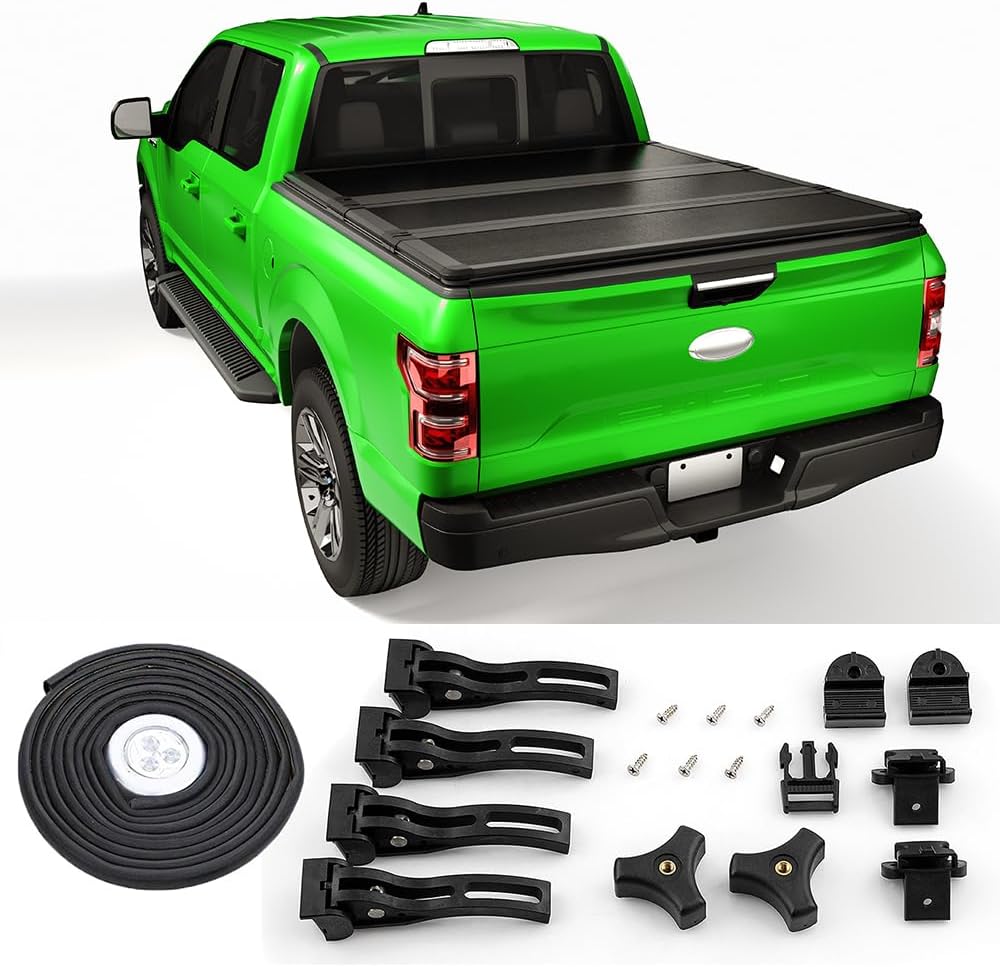 JDMSPEED New Lock Hard Tri-Fold Tonneau Cover Replacement for Ford F-150 2015-2020 5.5FT Short Bed