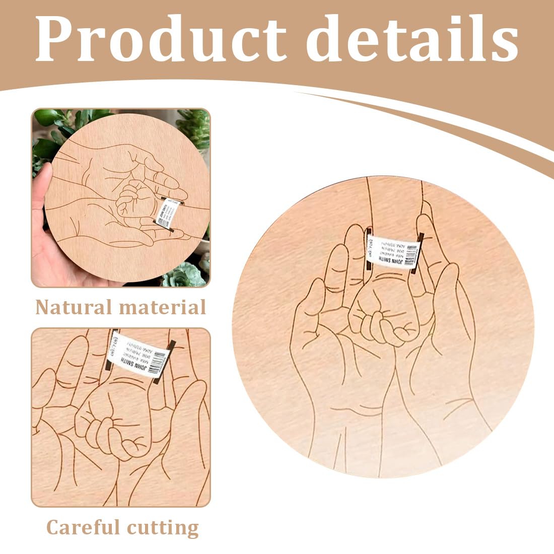 Support bracelet de naissance bois-Carte en bois pour bracelet de naissance personnalisé-Souvenir bracelet de naissance gravé en bois