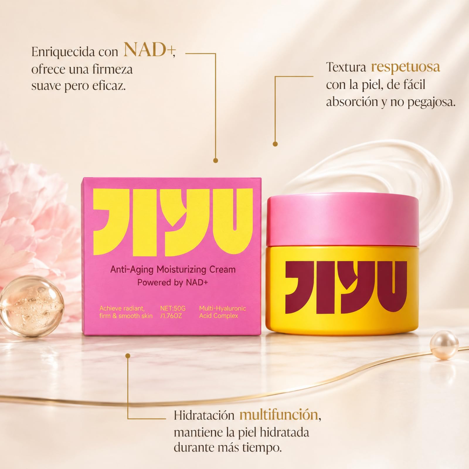 Jiyu Original Anti Yiyu Crema Coreana Antiedad Crema Facial Nutritiva con Acabado Suave para Rutina de Día y Noche
