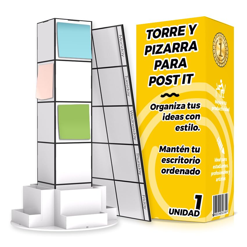 Planificador Semanal con TORRE y PIZARRA - Organizador Semanal, Calendario de Estudio - Ahorra Espacio