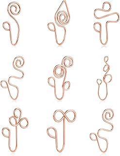9PCS African Nose Cuff,Gold Nose Cuff Non Piercing, Faux Nose Cuff,Clip on Nose Rings,Fake Nose Ring,Nose Clips Jewelry for Women Girls