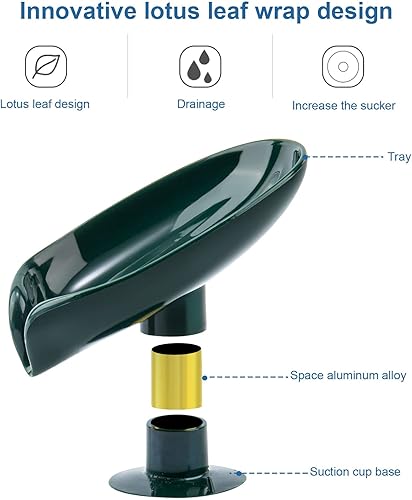 Miniatura 3 de LBshmao-D Soporte para jabonera, soporte para barra de jabón sin perforar, soporte de jabón de acero inoxidable 304, soporte para jabón de acero