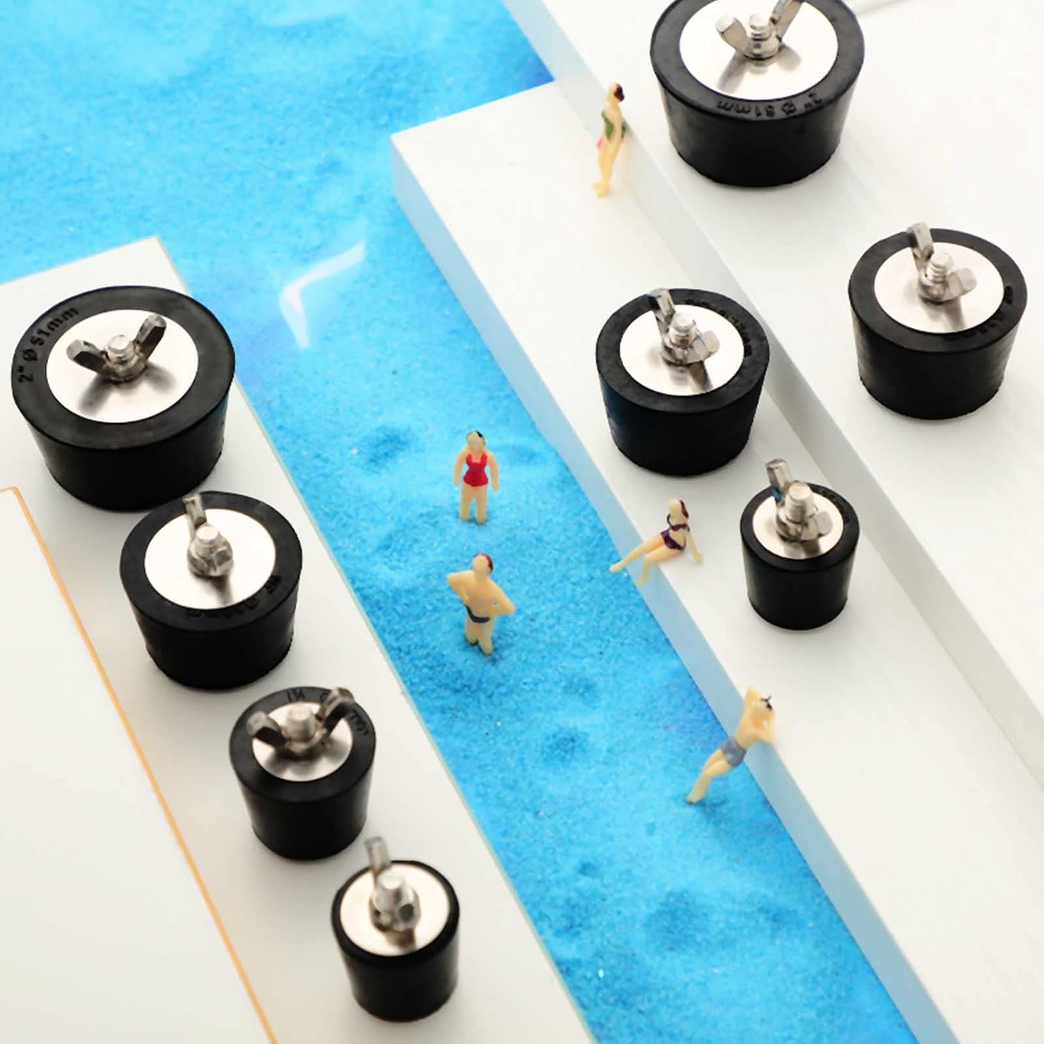 4 Size Pool Plug for Inground Pool Rubber Pool Plugs Pool Return Line Plug for Above Ground Pool Swimming Pool Skimmer Plugs Winter Expansion Plugs, 1 in, 1.25 in, 1.5 in, 2 in (8 Pieces)