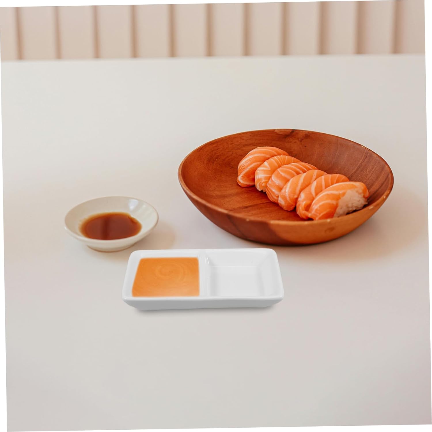 Cabilock Ceramic Appetizer Serving Tray Divided Snack Dish Two Compartment Sauce Bowls for and Condiments for Home Entertaining and Everyday Use