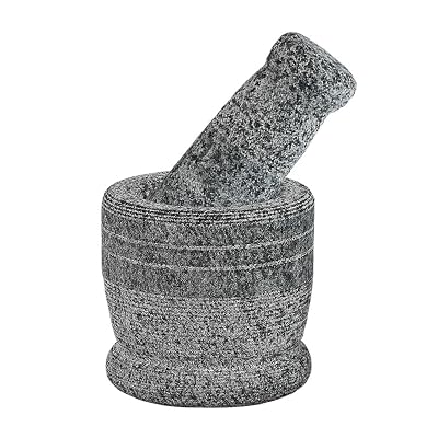 Subaa Mortar and Pestle Set | Ginger Garlic Crusher for Kitchen Unpolished Heavy Stone Material | Best Masher Kitchen To