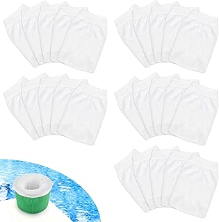 Chaussettes de Skimmer De Piscine, 25 Pcs Chaussettes Filtrantes pour les Filtres les Paniers et les Sacs d'écumeurs, Chaussettes de Skimmer pour Filtrer les feuilles les Insectes les Cheveux(22*13cm)