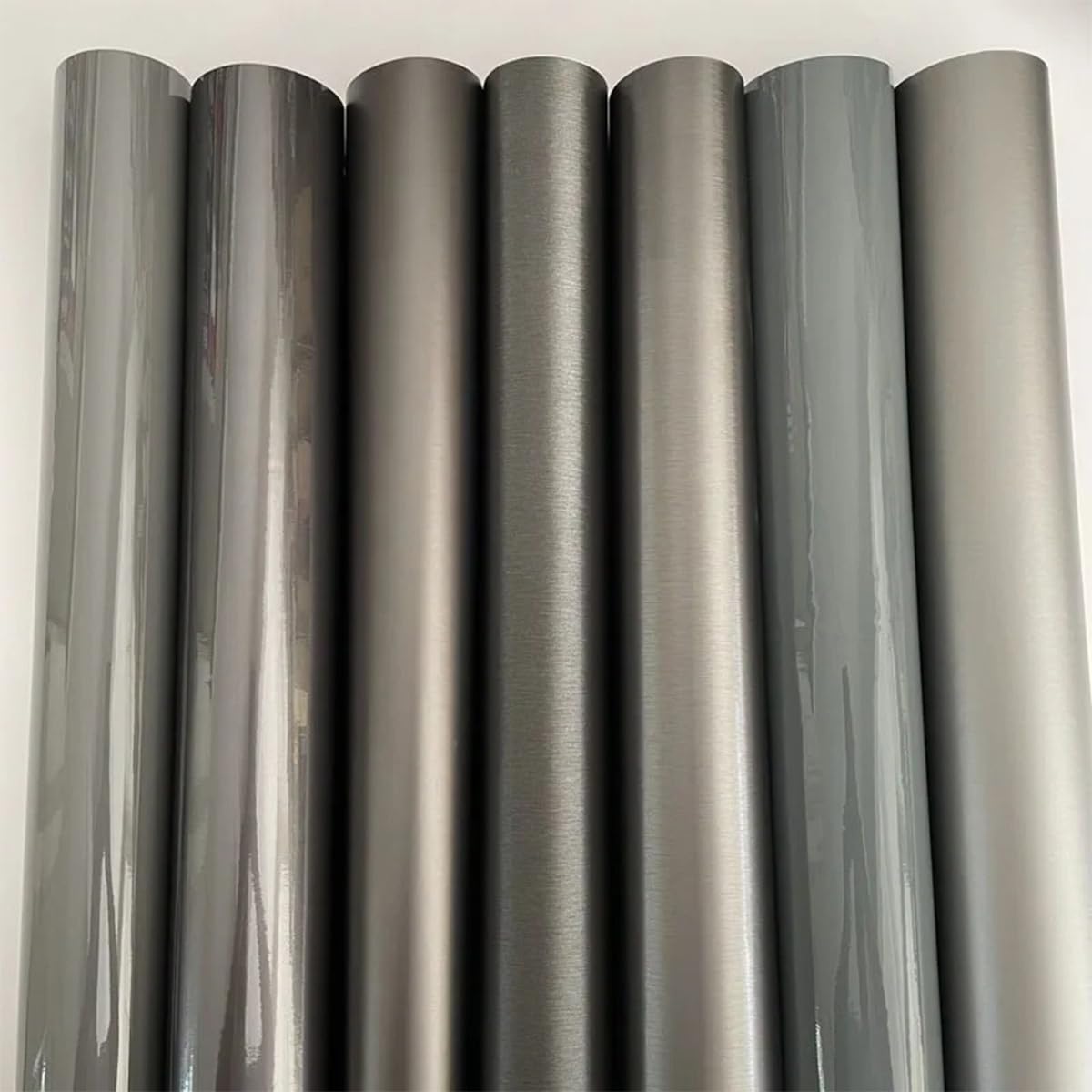 11.8"x60" Metallic Car Vinyl Wrap, Self Adhesive Automotive Wrapping Film Auto Car Paint Replacement Wrap Decal Sheet with Bubble Free Air Release Technology (Glossy Cement Grey)