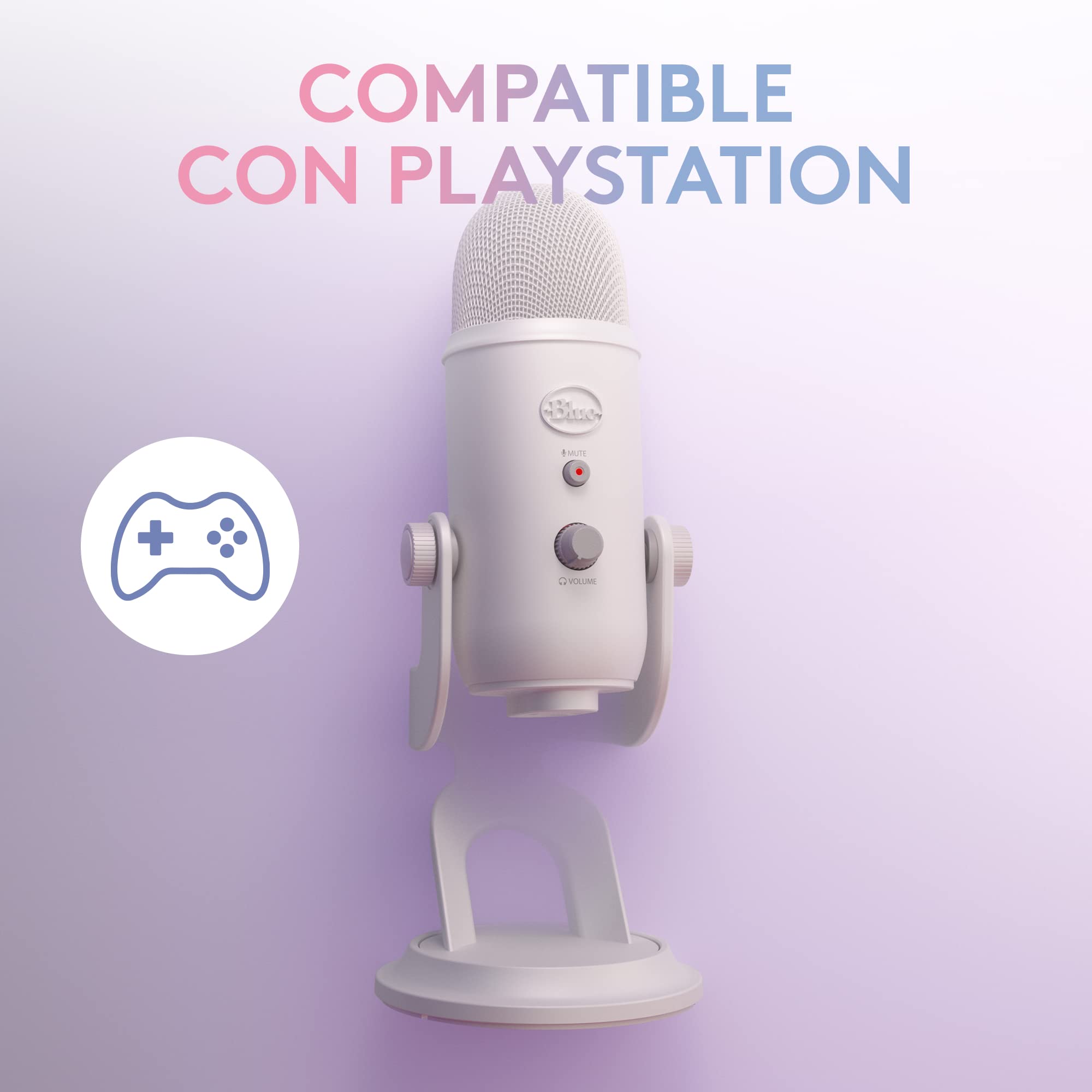 Logitech for Creators Blue Yeti Micrófono USB para Streaming de Gaming, Software Blue Vo!CE, PC, Podcast, Estudio, Mic para Ordenador, Temas únicos de Streamlabs, Acabado de Edición Especial - Blanco