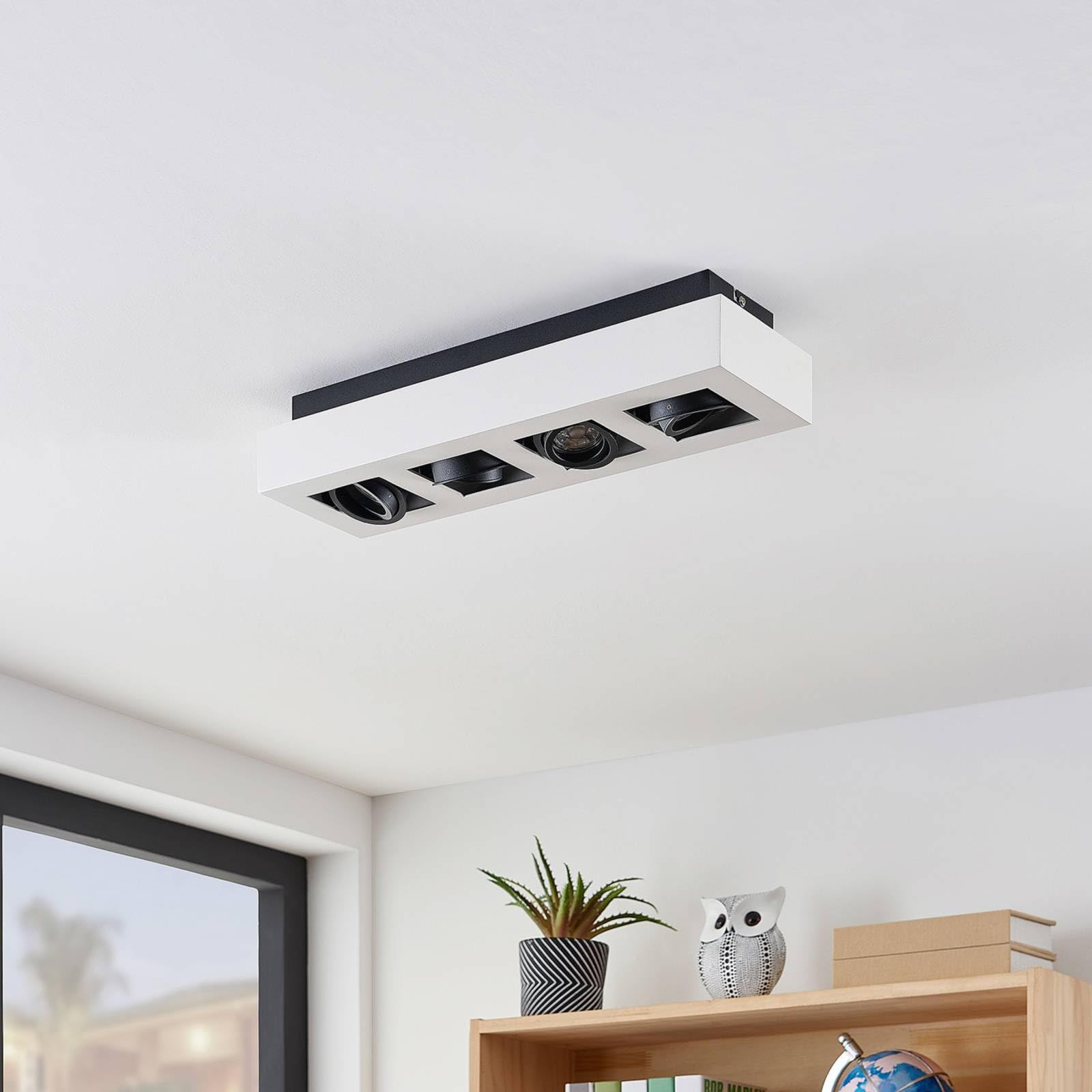 Arcchio Deckenlampe flexibel ausrichtbare Strahler, Deckenstrahler weiß 47x14 cm Deckenspot 4x GU10 ohne Leuchtmittel Deckenleuchte Spotleuchte Spots