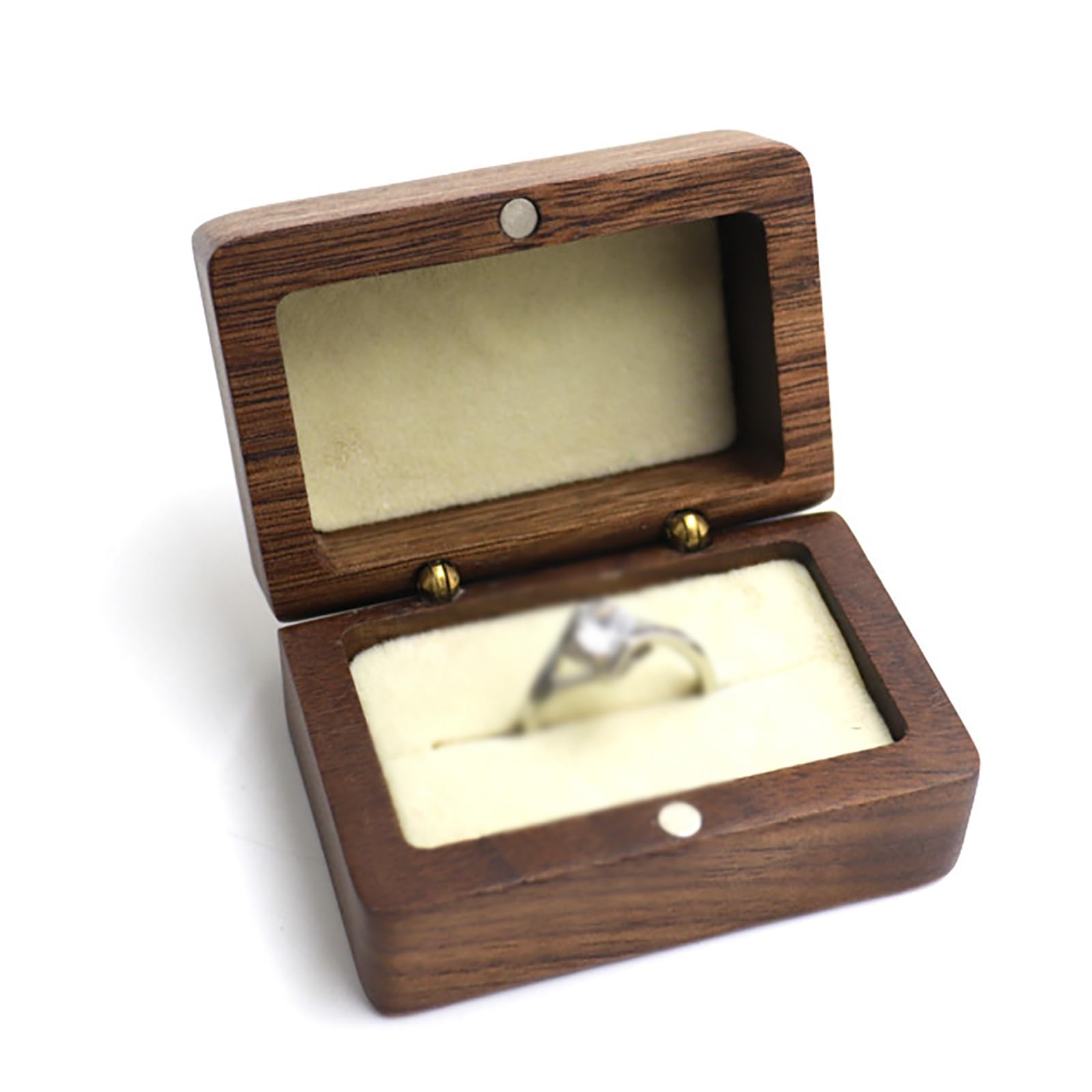 DUMRALBQE Wooden Ring Box Ring Wooden Box Portable Organiser Boxes for Storage and Placement(Beige)