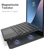 CHESONA Clavier pour iPad Air 11 M3 2025/M2 2024&Pro 11 (4/3/2/1 génération) avec pavé tactile, clavier amovible pour iPad Air 5/Air 4 Gen. 10,9", 2 canaux BT, italien, QWERTY, noir - 5