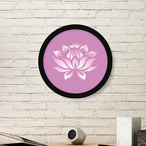 Cadre en bois rond lotus et rose pour décoration murale de maison
