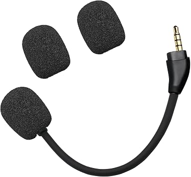 Mic Replacement for HyperX Cloud III/Cloud 3 Wired Wireless Gaming Headset, 3.5mm Detachable Microphone Boom with Foam Cover for PC, Xbox One, PS4, PS5