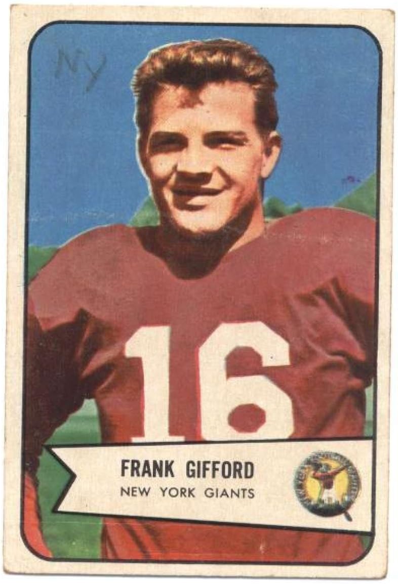 1954 Bowman #55 Frank Gifford NY Giants NFL Football Card VG Very Good