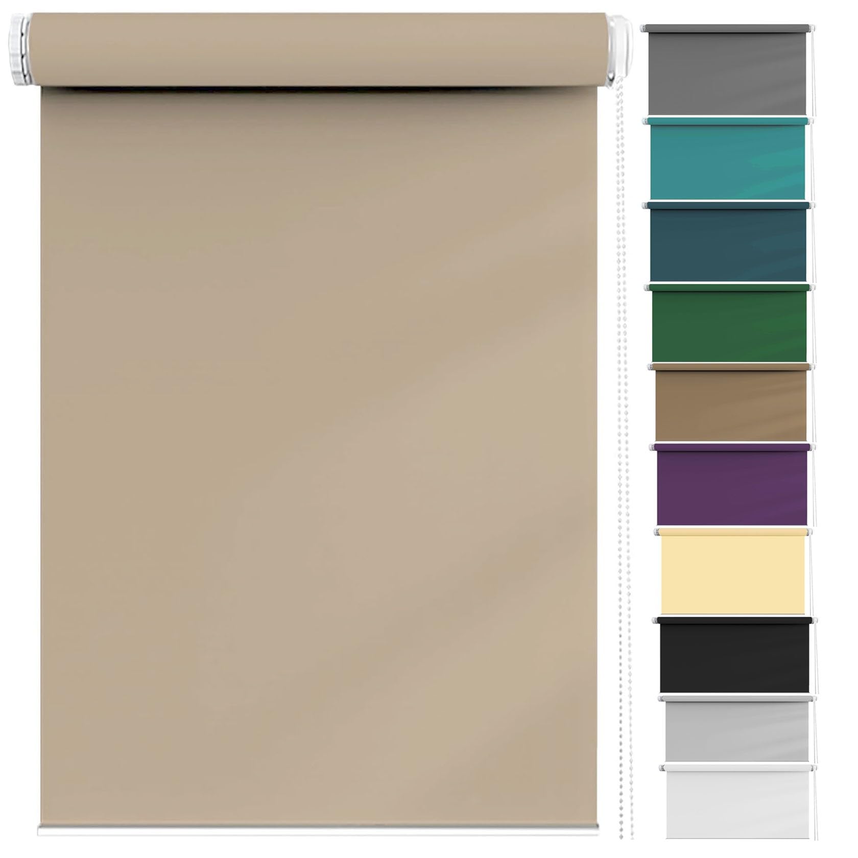 Window Blind 120 x 50 cm Thermal Insulated UV Protection, Adjustable Blackout Blind in a Variety of Sizes Ideal for Bedroom, Nursery, Taupe — image 1