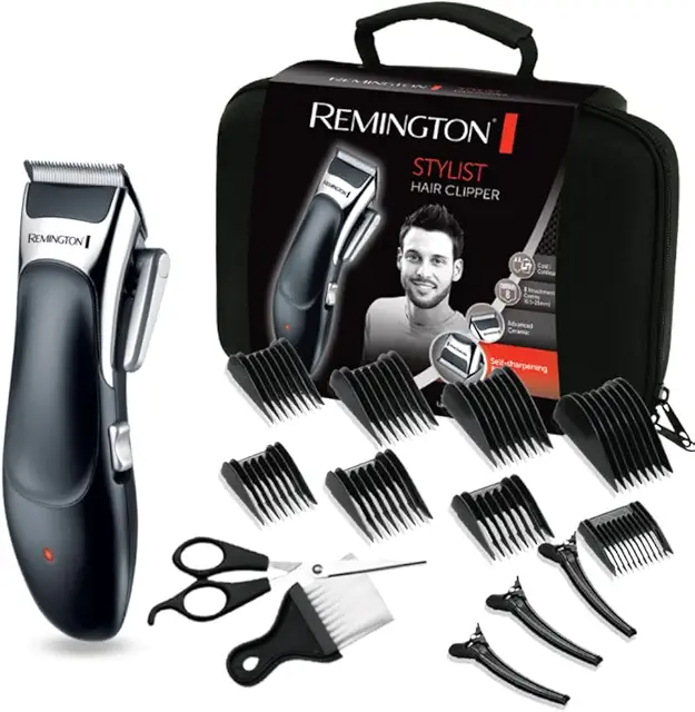 Remington Tondeuse Cheveux Professionnelle Kit Coiffeur Stylist Noir Argent HC363C