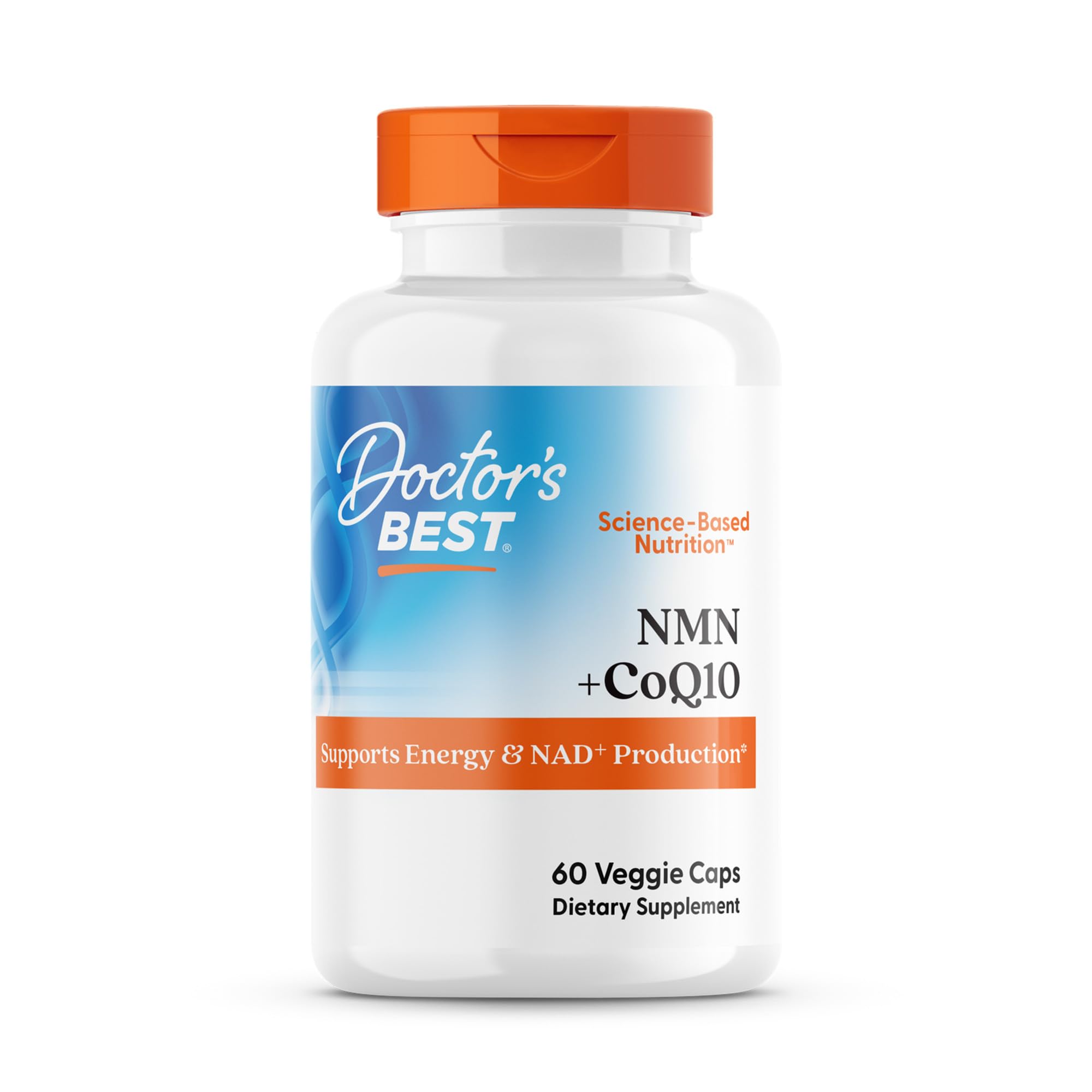 Doctor's Best NMN + CoQ10 Supplement, for Women & Men, Vegan, 60 Veg Caps