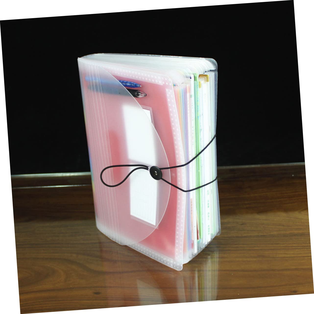 jojofuny 3 Stück Erweiterbarer Dokumentenordner mit Fächern Transparenter Regenbogen Organizer aus Robustem Kunststoff mit Elastischem Verschluss und Farbigen Etiketten für Büro Schule und