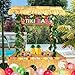 Auihiay 50PCS Tiki Bar Hut Kit, Tiki Hut Decoration Includes Tiki Bar, Banner, Roof, Palm Leaves, Flower Garland and Table Skirt, Great Hawaiian Pool Beach Luau Party Decor Supplies