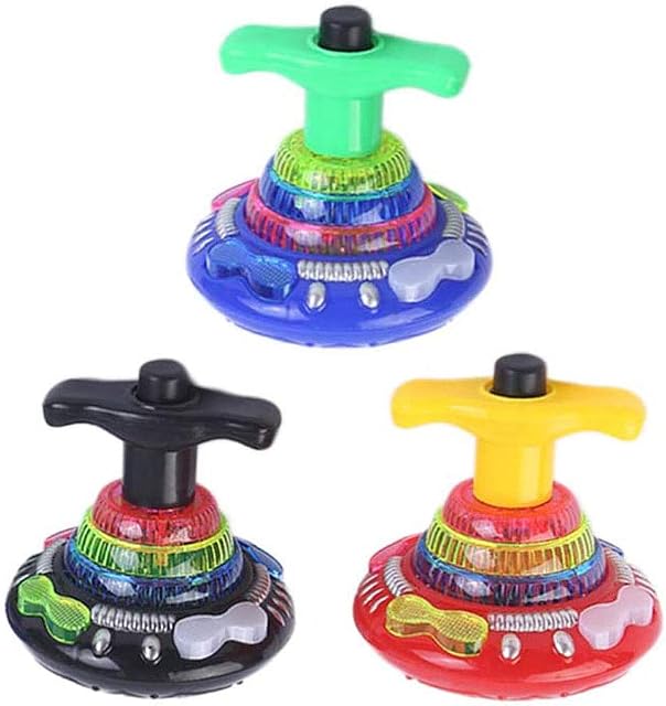 Light Up Spinning Tops for Kids, Magic Flashing Music Gyro Spinning Top Gyroscope LED Shining Toys Kids Toys (3Pcs )