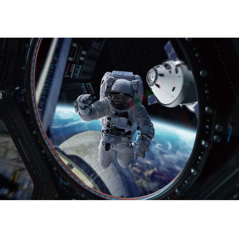 Leyiyi 8x6ft Astronaut Working Backdrop Planetarium Banner Space Station Universe Explore Shuttle Spacecraft Asteroid Travel Photo Background Kids