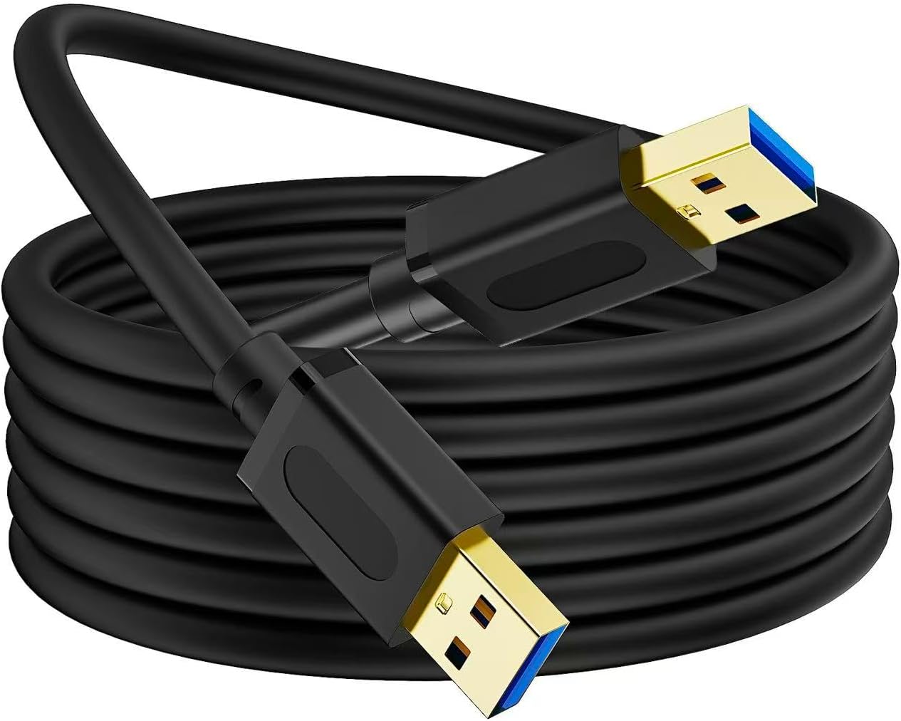 USB 3.0 A Male Cable 3FT, USB to USB Cable USB Male to Male Cable USB Cord with Gold Plated Connector for Hard Drive Enclosure, DVD Player, Laptop Cooler (3FT/1M)
