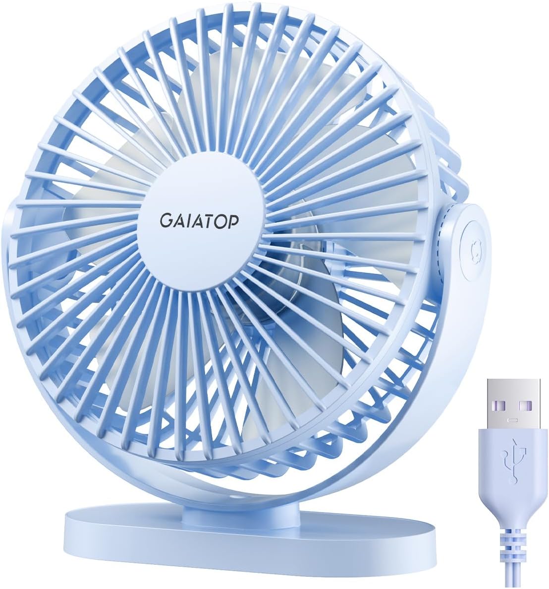 Gaiatop USB Desk Fan, 3 Speeds Powerful Portable Fan, 5.5