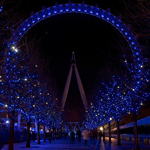 Joomer Blue Battery Chrismas Lights, 66Ft 200Led Fairy Lights Battery Operated Timer 8 Modes Waterproof For Outdoor Home Garden Party Holiday Christmas Trees Decoration #TOP3