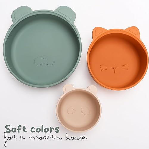 Miniatura 8 de Ali+Oli Juego de cuencos apilables para aperitivos (3 piezas) para niños (Citrus Splash) sin BPA de silicona de grado alimenticio para bebés y niños