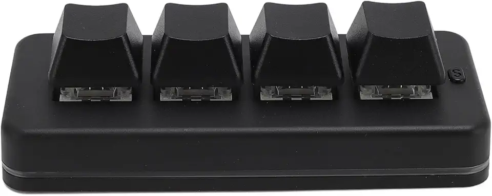 Luqeeg Teclado de 4 Teclas, Teclado Mecânico para Jogos, Macro Programável USB Com Fio Com Iluminação Dinâmica RGB, Ideal para Computadores Wins