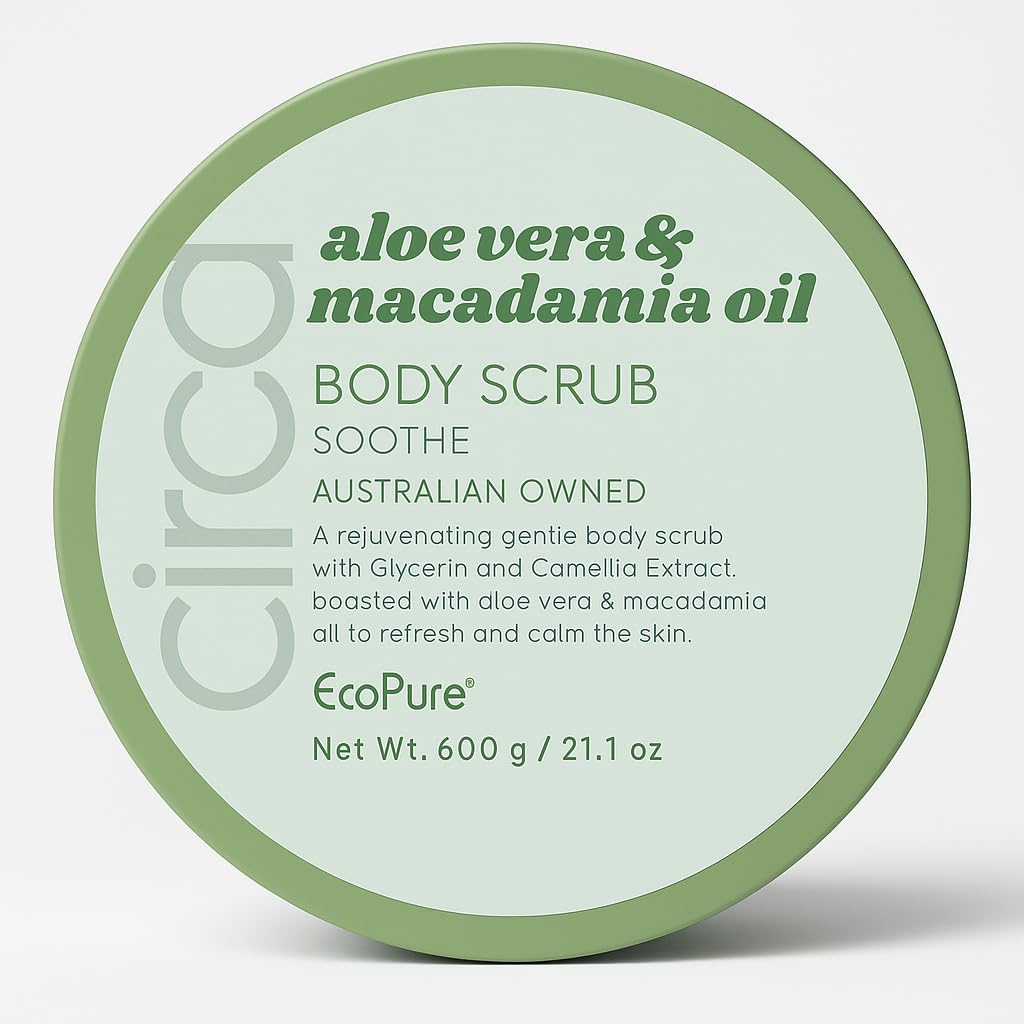 Ciroa, Aloe Vera & Macadamia Oil, BODY SCRUB, Soothing, 21.2 oz (600 gr) Pack of One