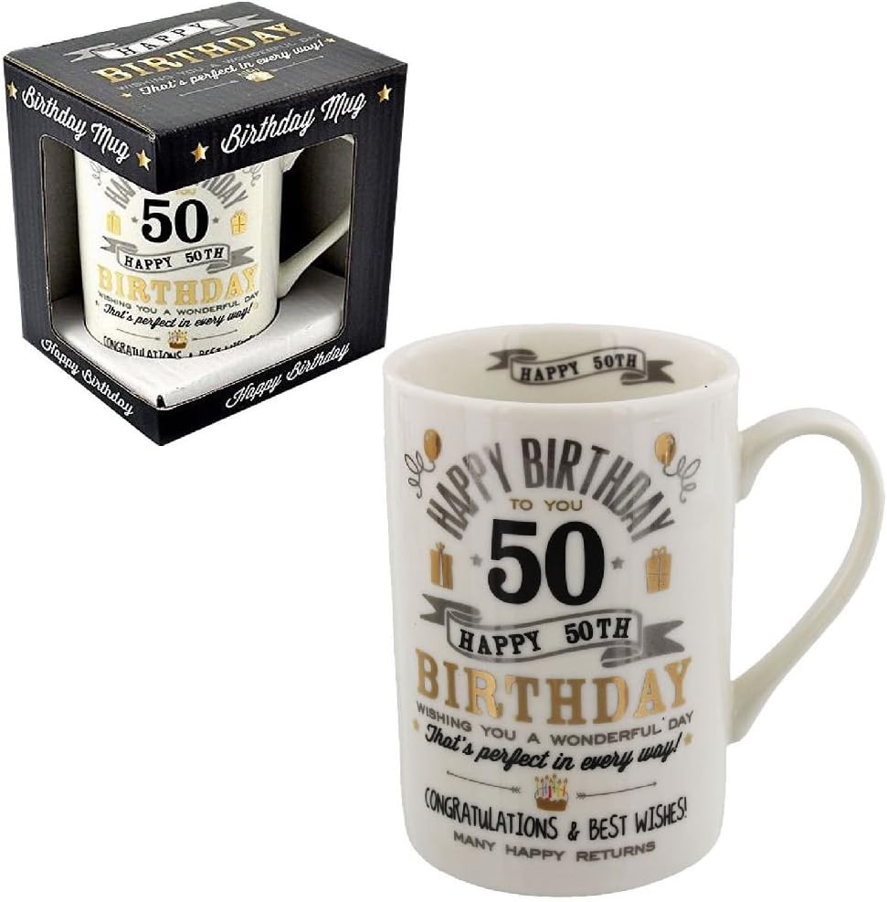 Vintage Signography Range Birthday Mug - 50th Birthday