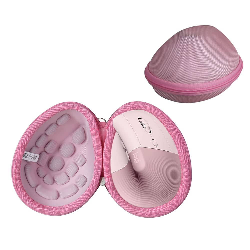 Adada Hard Travel Case for Logitech Lift Vertical Ergonomic Mouse Pink