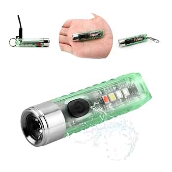 充電式ミニトーチ キーチェーン懐中電灯 650ルーメン 蛍光青 Amazon | RovyVon オーロラ A1 明るい懐中電灯、650 ルーメン