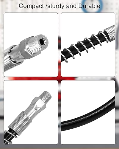 Miniatura 2 de Manguera de pistola de grasa NPT de 18 pulgadas de 48 pulgadas de repuesto 49-16-2647 apta para Milwaukee 2646-202646-21CT2646-22CT M18 Pistola de