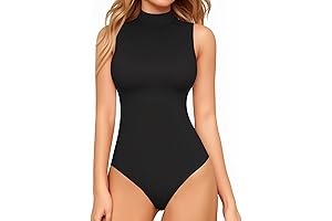 Women's Mock Turtleneck Sleeveless Tank Tops Bodysuits Outfits