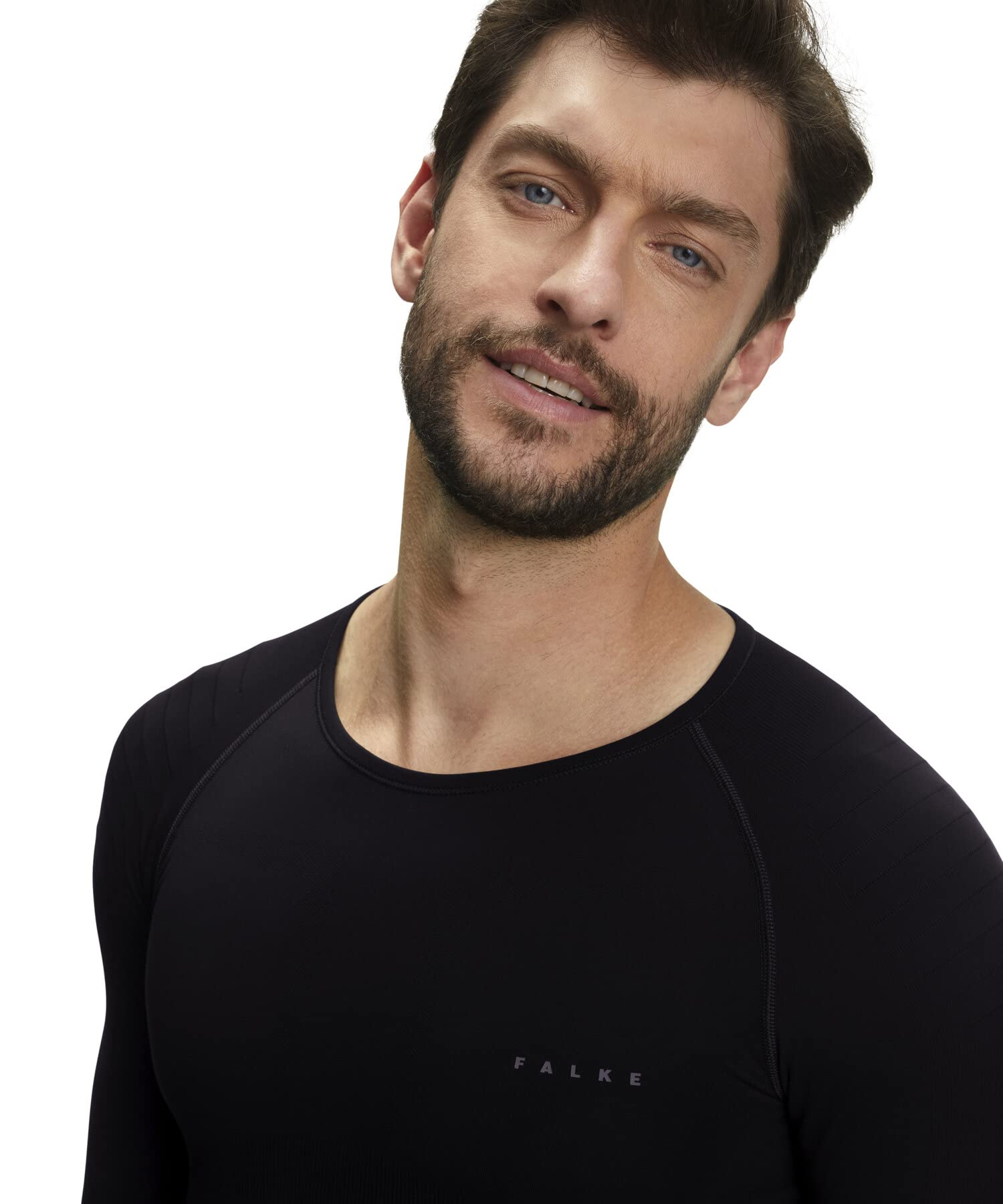 FALKE Hombre Warm Round Neck capa de base superior Ropa Interior Térmica Para Climas De Suaves a Fríos Secado Rápido Transpirable Hilo Funcional 1 pieza